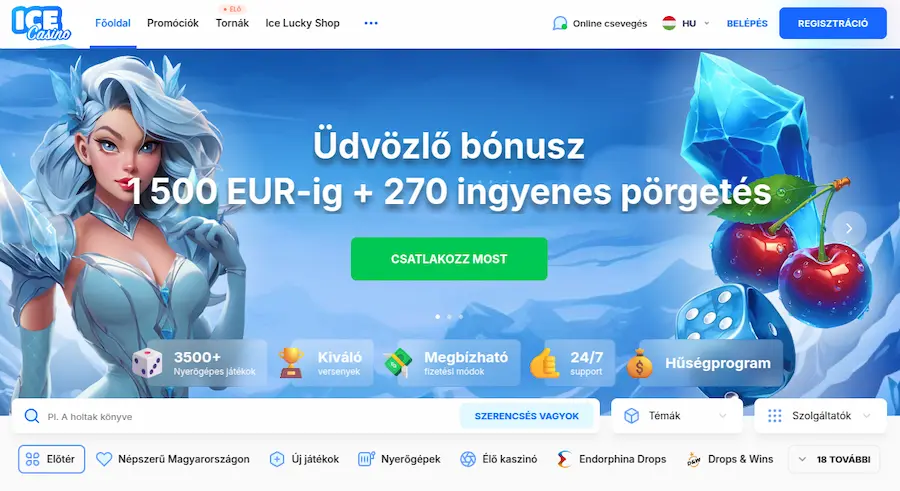 Ice Casino Üdvözlő bónusz